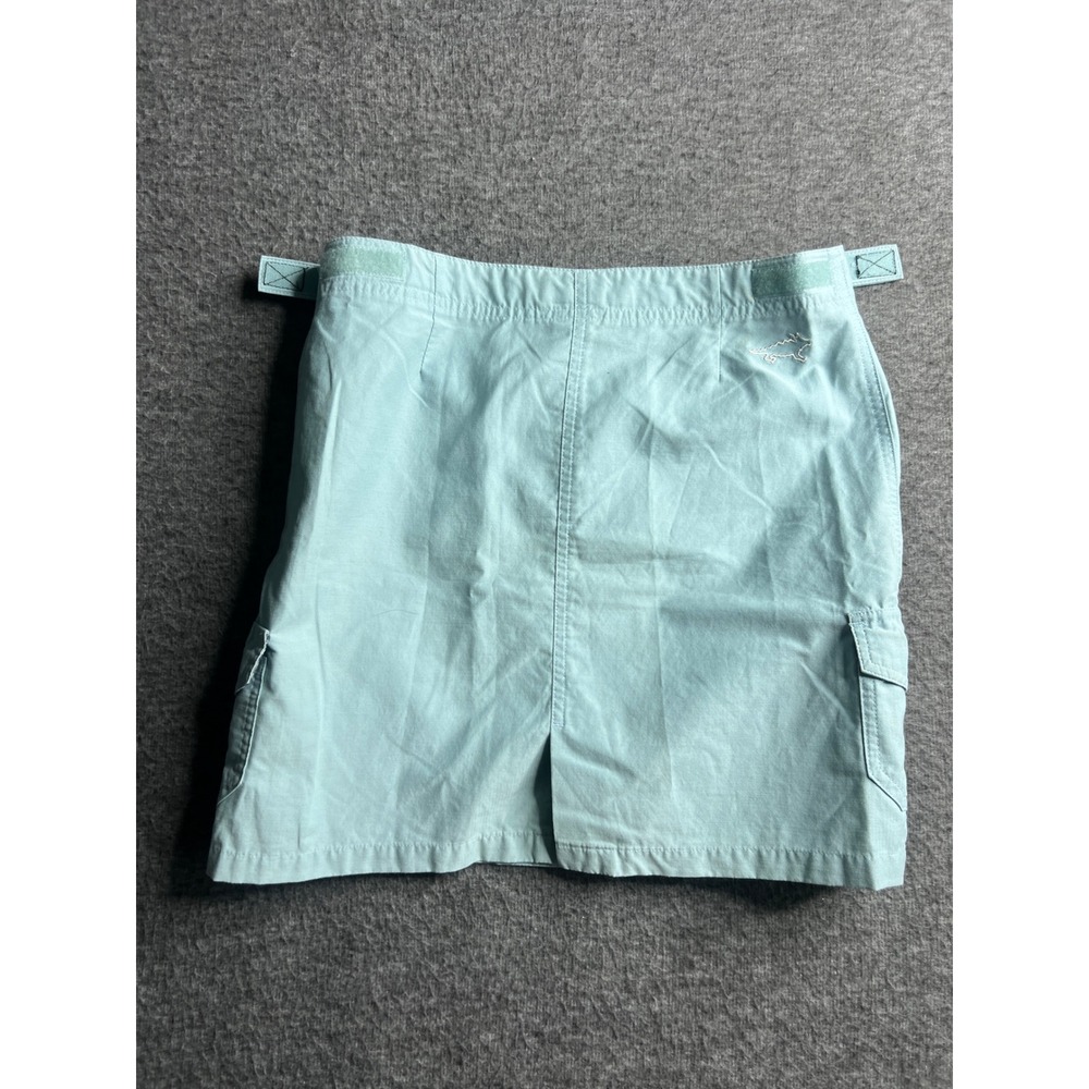Horny Toad Women's Light Blue Herringbone Cargo Skirt Adjustable Waist Utility - Picture 2 of 14